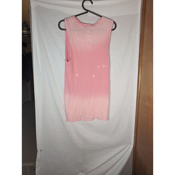 NWT Junk Food Aloha VSCO Graphic Distressed Tank Medium Barbie Pink Burnout Musc - Picture 2 of 3